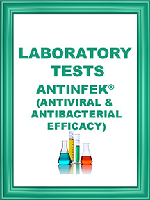 LAB TEST ANTIVIRAL AND ANTIBACTERIAL EFFICACY ANTINFEK TEST ANTIVIRAL AND ANTIBACTERIAL EFFICACY ICON