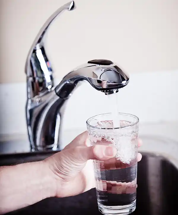 Drinking water from the tap